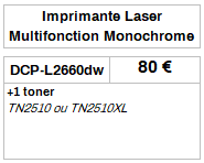 Imprimante Laser Monchrome Multifonction Brother