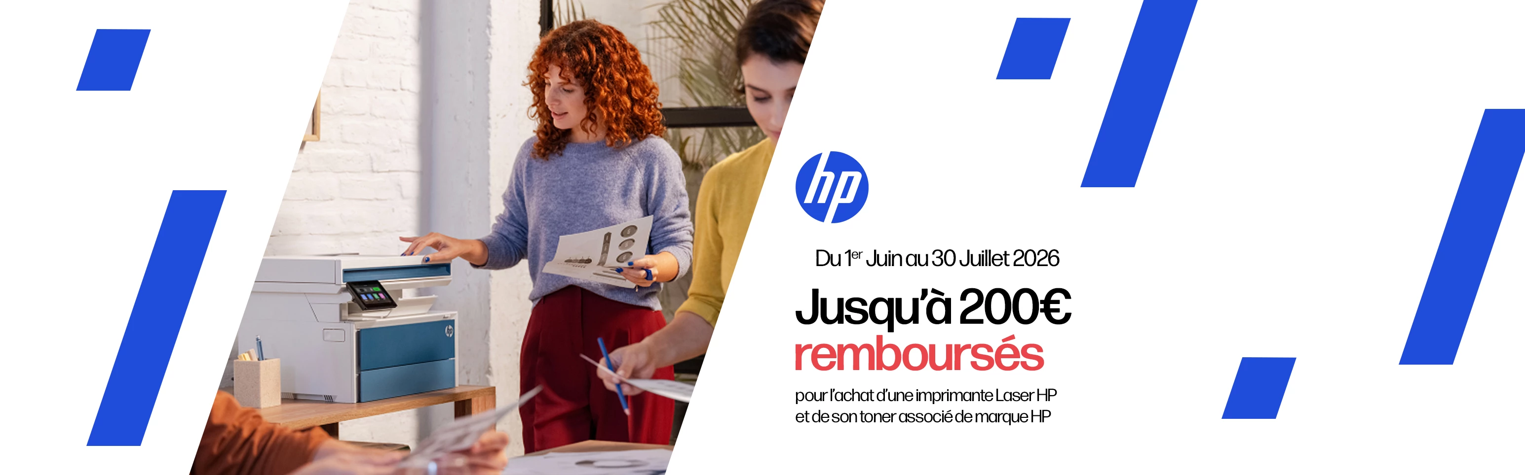 Jusqu'à 200€ remboursés sur des imprimantes laser HP – Offre été 2026
